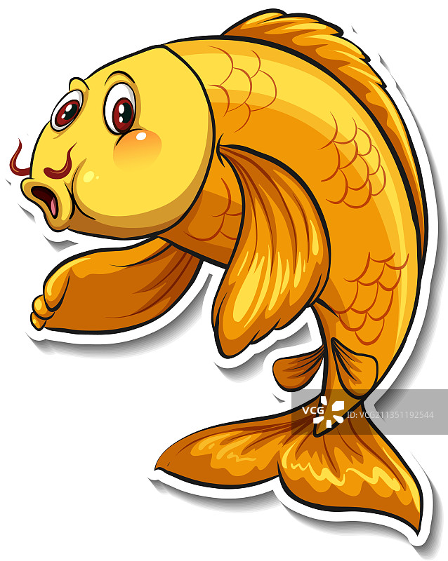 卡通锦鲤鱼贴纸图片素材