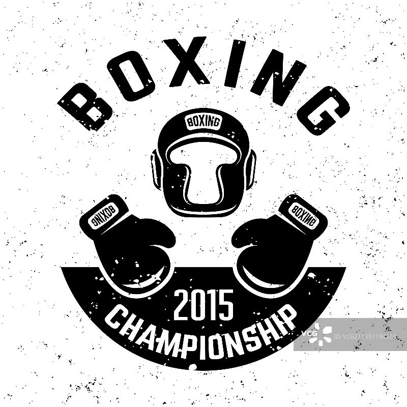 单色拳击俱乐部徽章图片素材