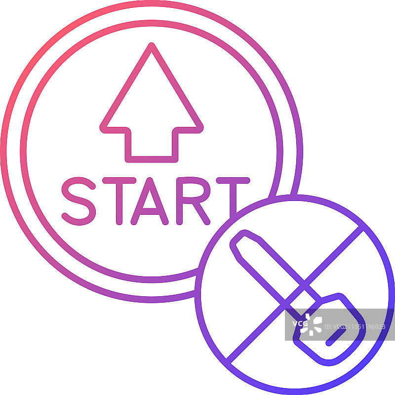 启动按钮渐变线性图标图片素材