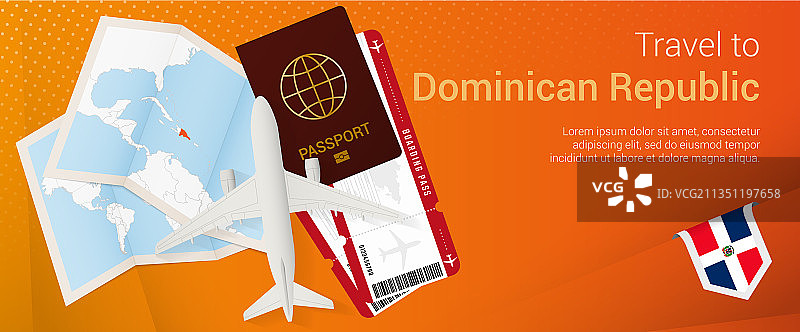 多米尼加共和国旅行弹窗banner图片素材