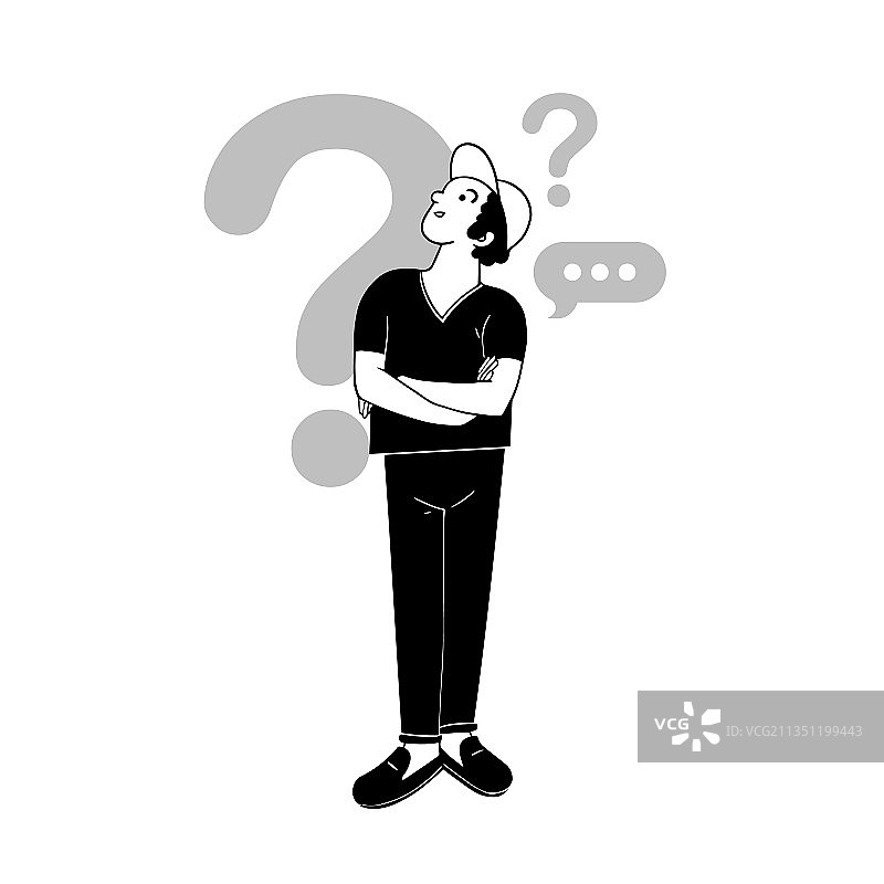 手绘男孩解题图图片素材