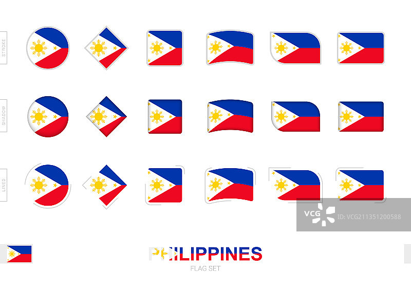 菲律宾国旗简约图案图片素材