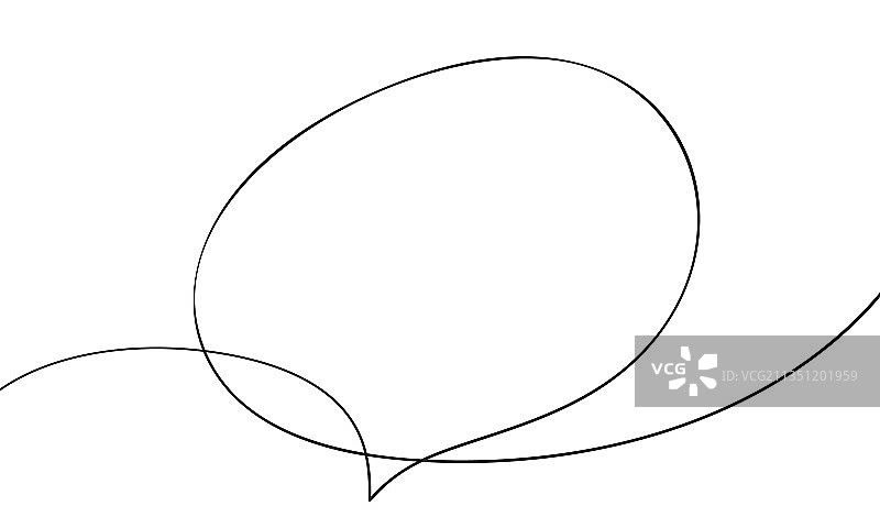 有机形状连续单线条对话气泡图片素材