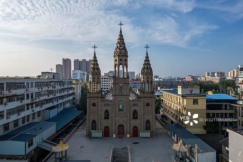 山西运城天主教堂图片素材