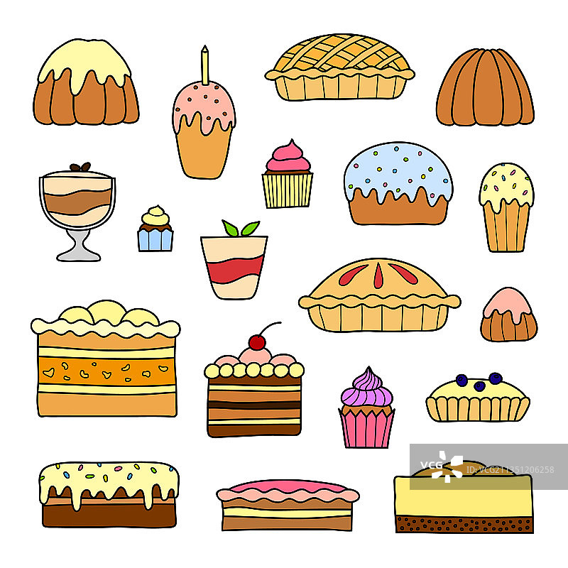 涂鸦蛋糕合集图片素材