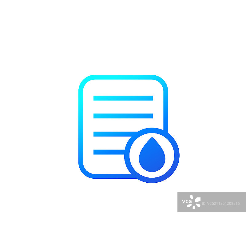 白色背景上的水费账单支付图标图片素材