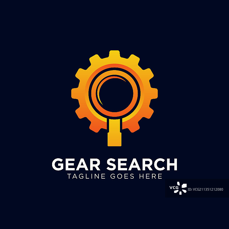 齿轮搜索标志 - 齿轮和小放大镜图片素材