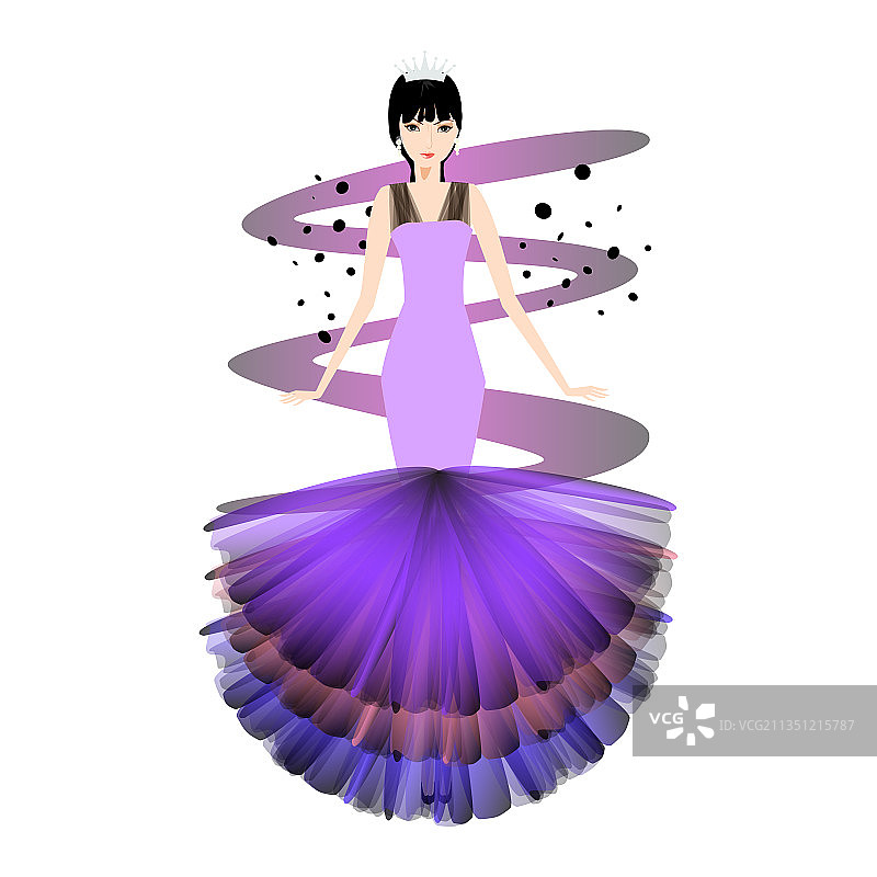 美丽女人优雅长裙图片素材