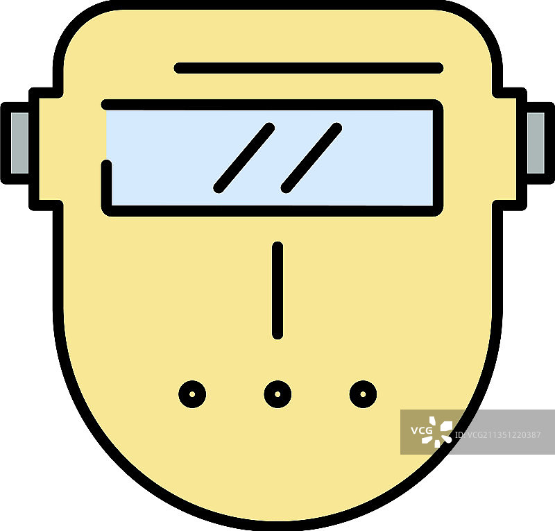 焊接塑料面罩彩色轮廓图标图片素材