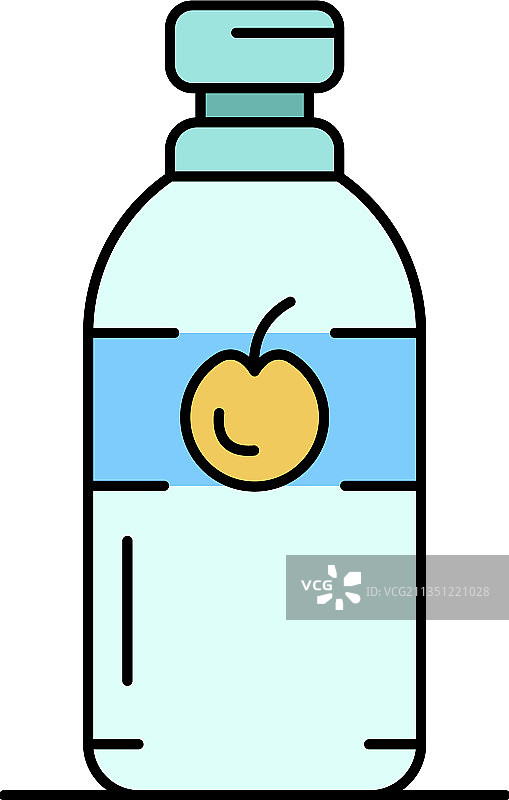厨房苹果醋彩色轮廓图标图片素材