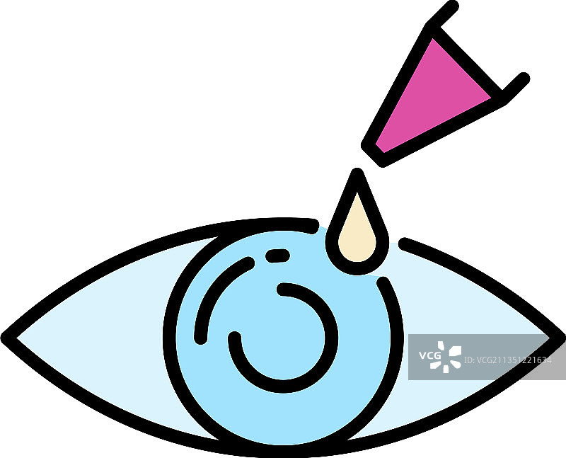 滴眼剂图标彩色轮廓图片素材