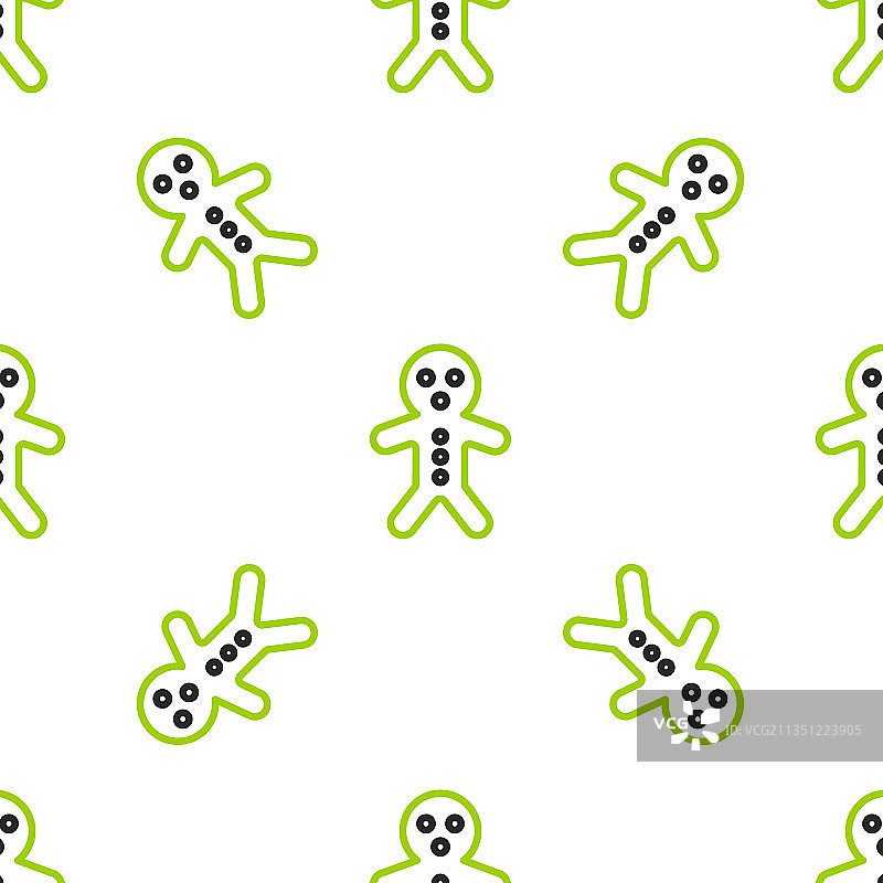 节日姜饼人饼干图标线条图片素材