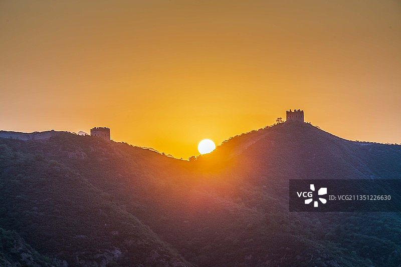 日出金山岭，河北承德图片素材