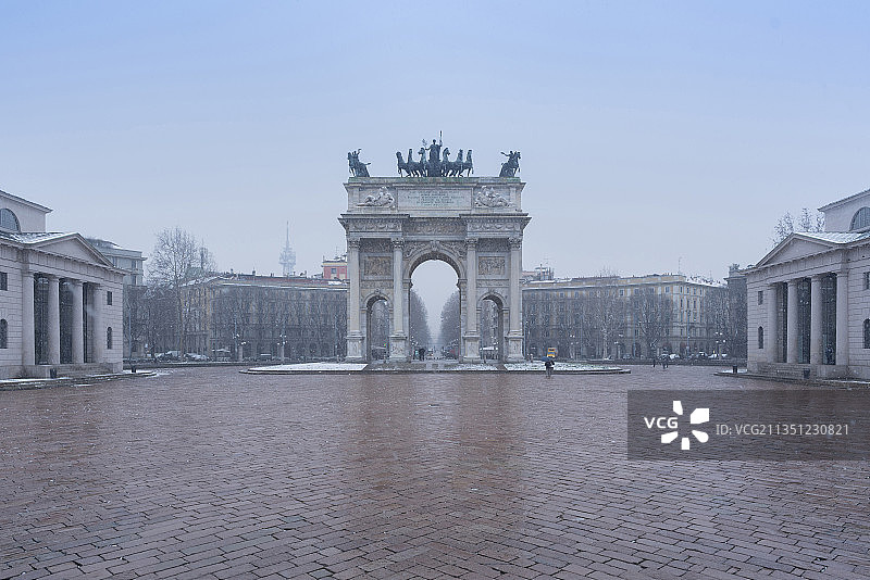 雪中的和平门图片素材