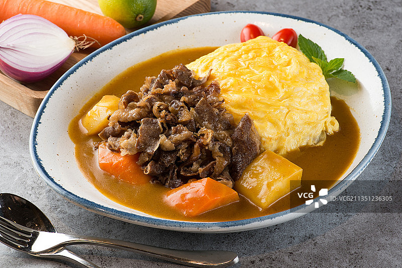 咖喱肥牛饭图片素材