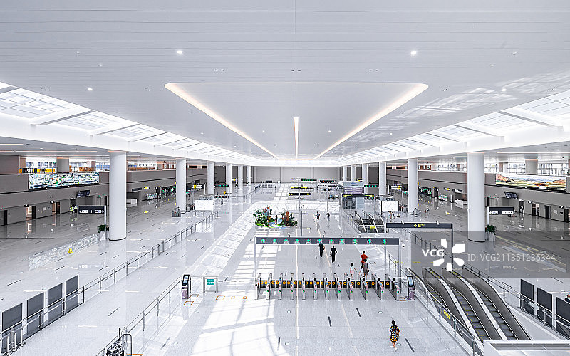 成都天府机场地铁站全景图图片素材