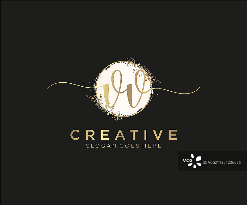 VV字母女性logo美容图案图片素材