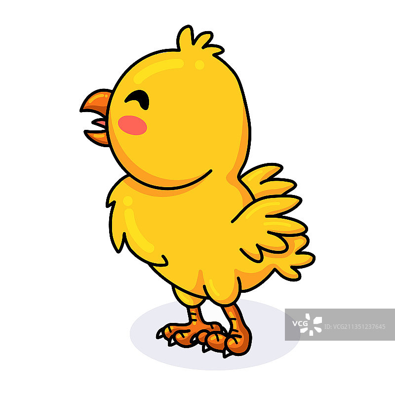 可爱的小黄鸡卡通图片素材