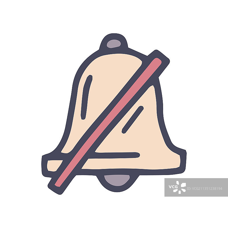 静音模式彩色涂鸦简约图标图片素材