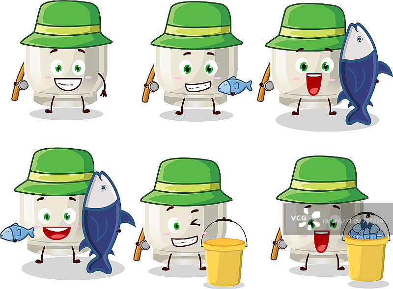 渔夫卡通清酒杯图案图片素材