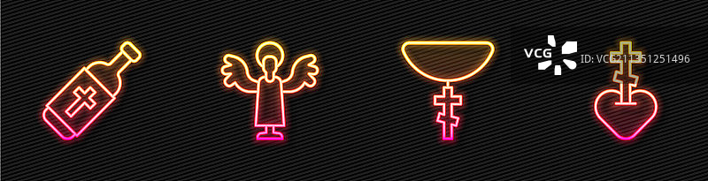 基督教十字架项链与圣水图片素材