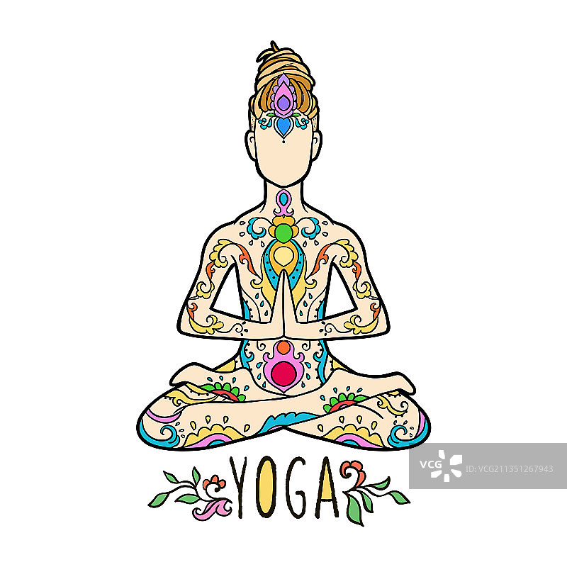 瑜伽冥想姿势装饰图片素材