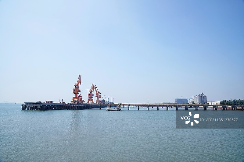 福州长乐松下码头，粮食码头图片素材