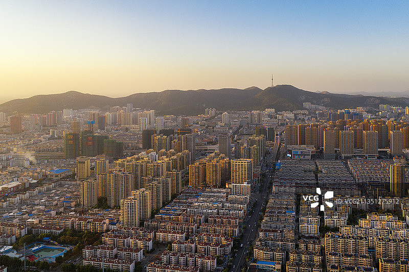 远眺相山公园+安徽省淮北市相山区图片素材