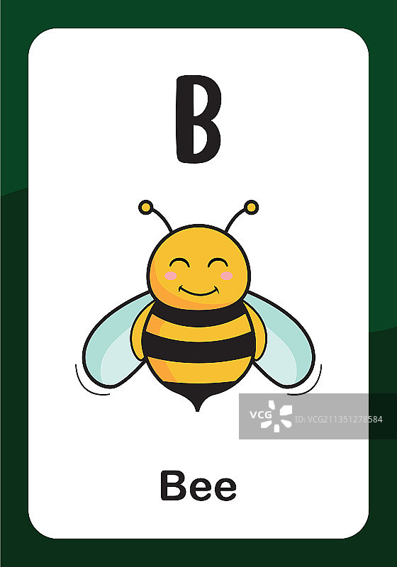Nimal字母闪卡 - B代表蜜蜂图片素材