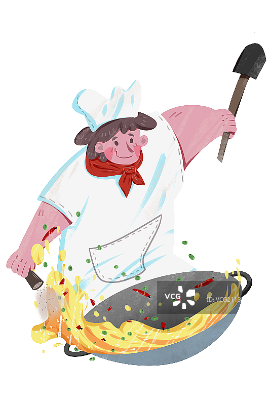 中国厨师做中餐插画元素图片素材