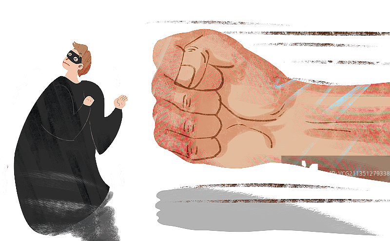 打击犯罪插画元素图片素材