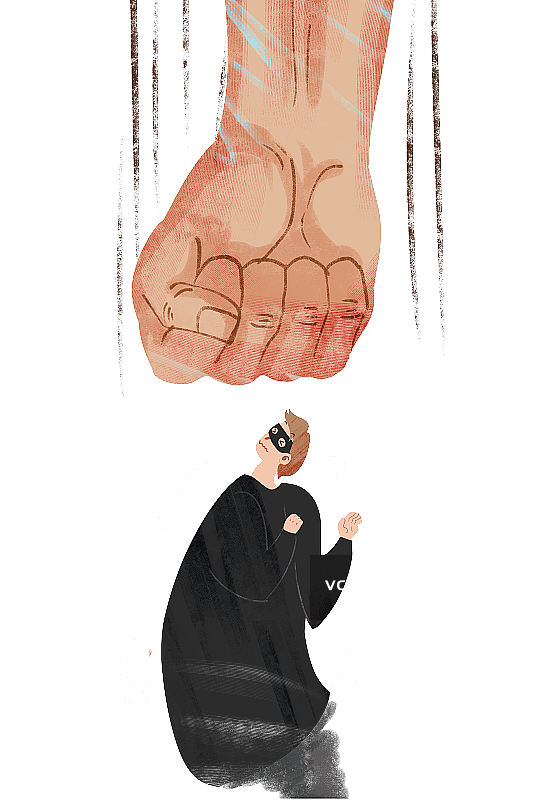 打击犯罪插画元素图片素材