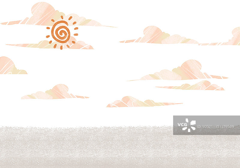 晴天风景插画背景图片素材