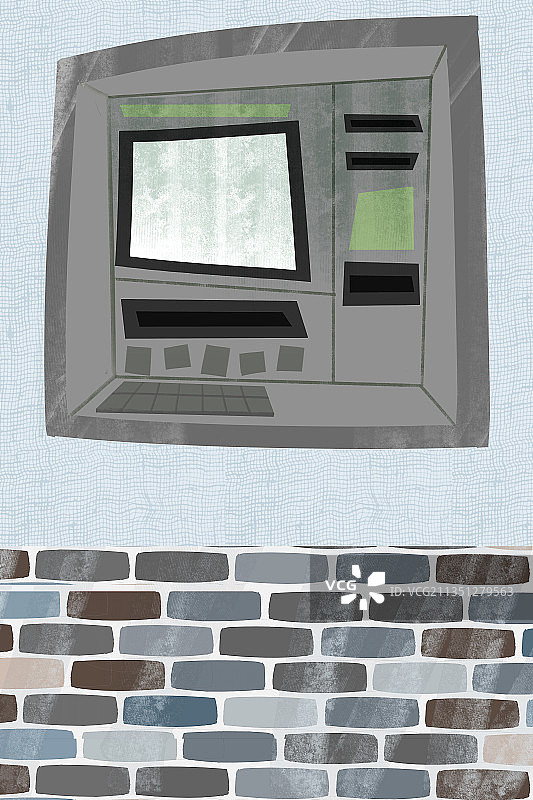 ATM机插画背景图片素材