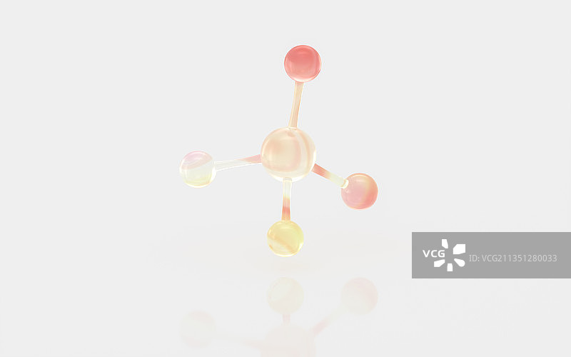 透明渐变的化学分子 3D渲染图片素材
