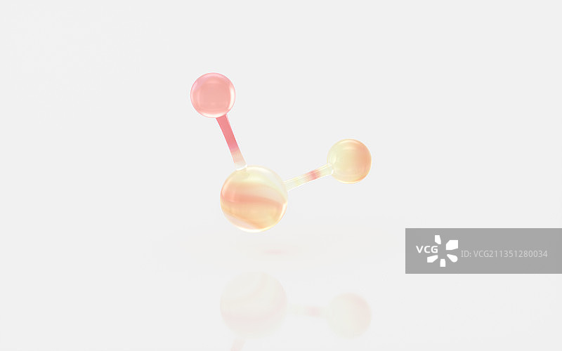 透明渐变的化学分子 3D渲染图片素材