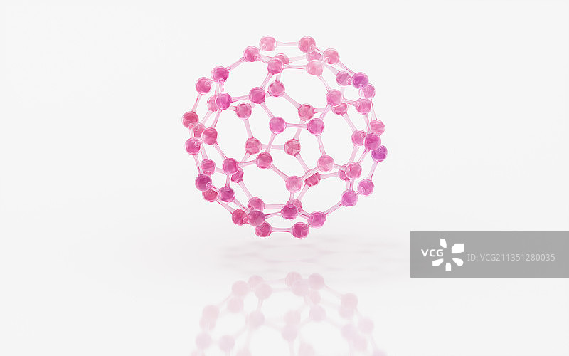 透明渐变的化学分子 3D渲染图片素材