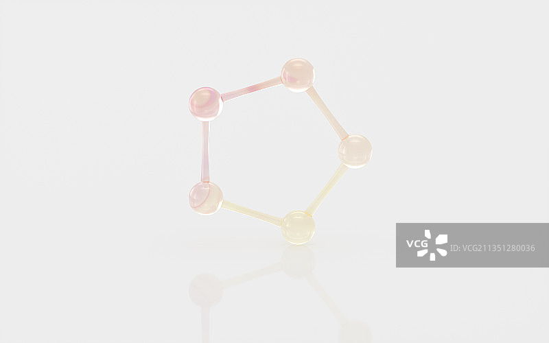 透明渐变的化学分子 3D渲染图片素材