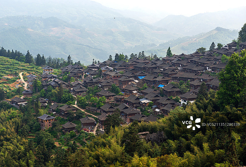 贵州黔东南岜沙苗寨图片素材