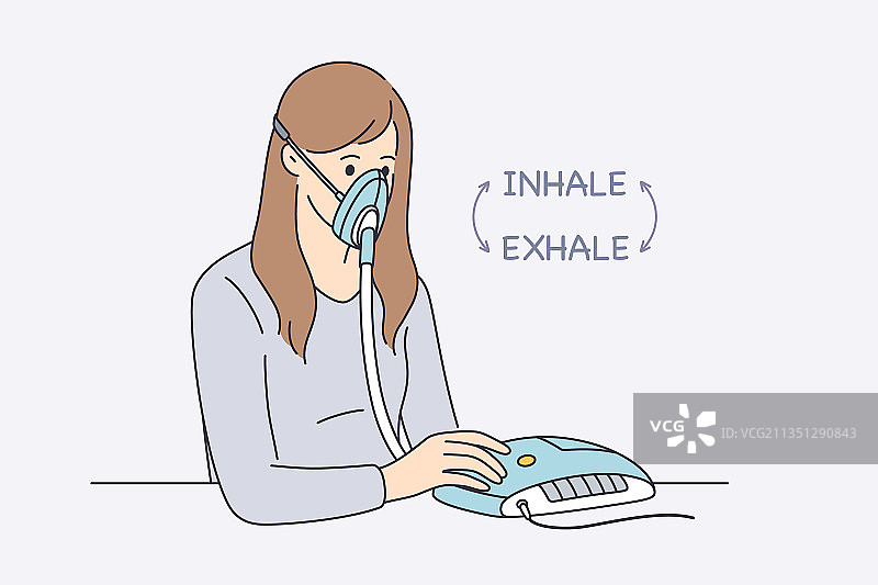 呼吸系统医疗保健问题概念图片素材