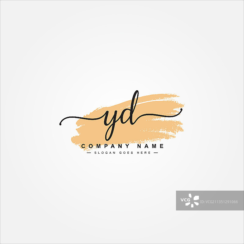 YD字母标志 - 简约签名标志图片素材