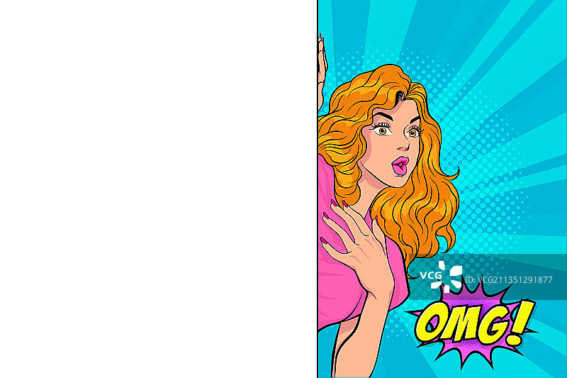 躲在白板后面的惊喜女人图片素材