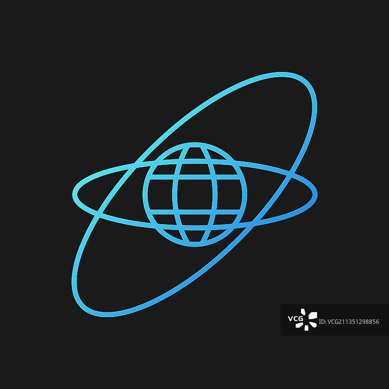 卫星轨道和轨迹渐变图标图片素材