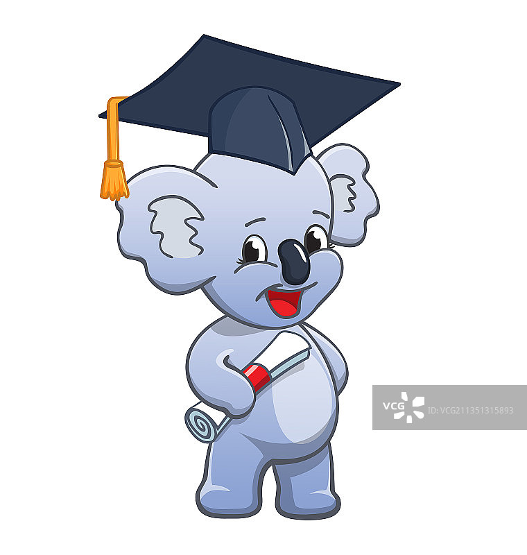可爱卡通考拉毕业图片素材
