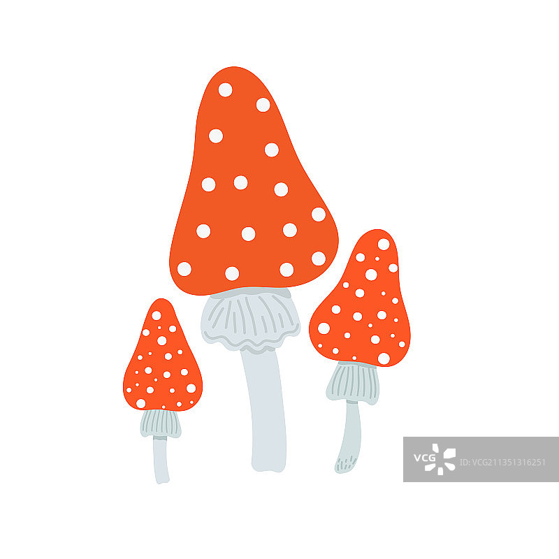 红色白点蘑菇图片素材