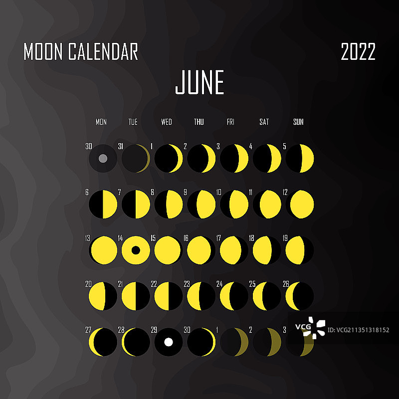2022年6月月亮占星日历图片素材