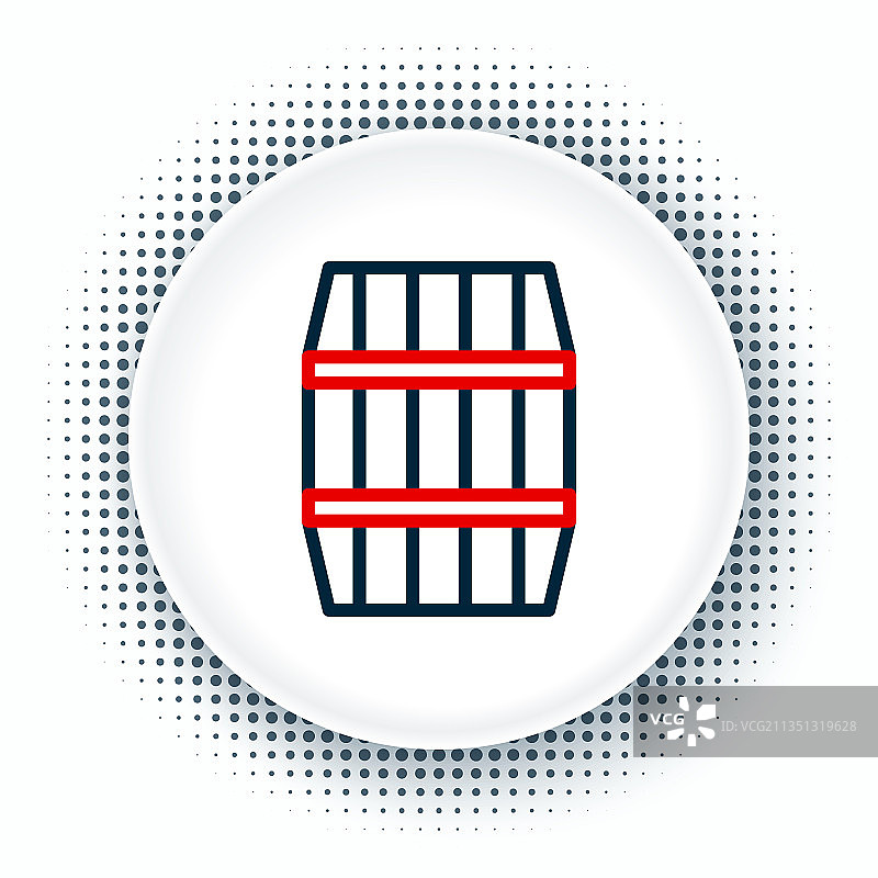 白色背景上的线条木桶图标图片素材