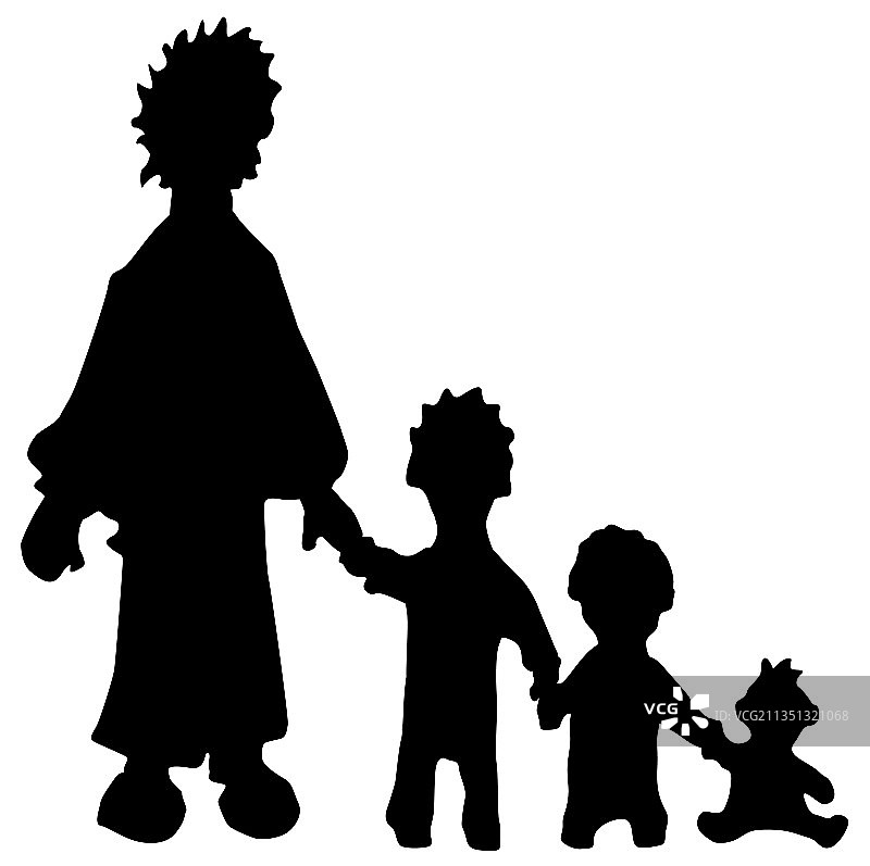 家庭剪影图片素材