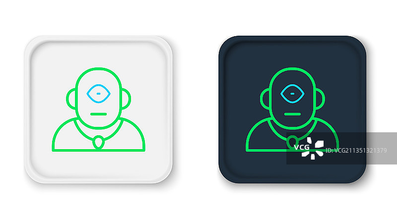 白色背景上的独眼巨人线条图标图片素材