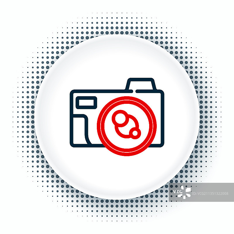 白色背景上的照相机线条图标图片素材